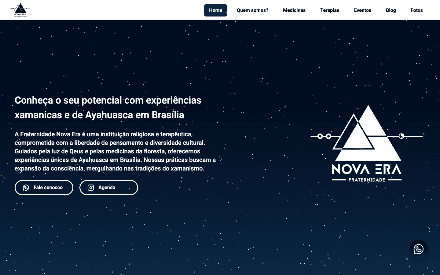 Site Fraternidade Nova Era — desktop