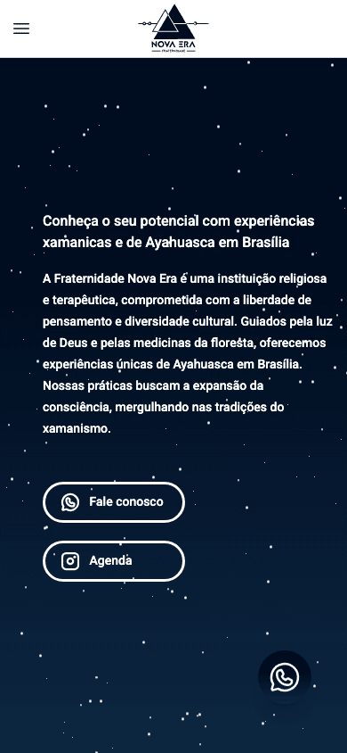 Site Fraternidade Nova Era — mobile